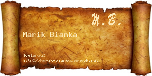 Marik Bianka névjegykártya